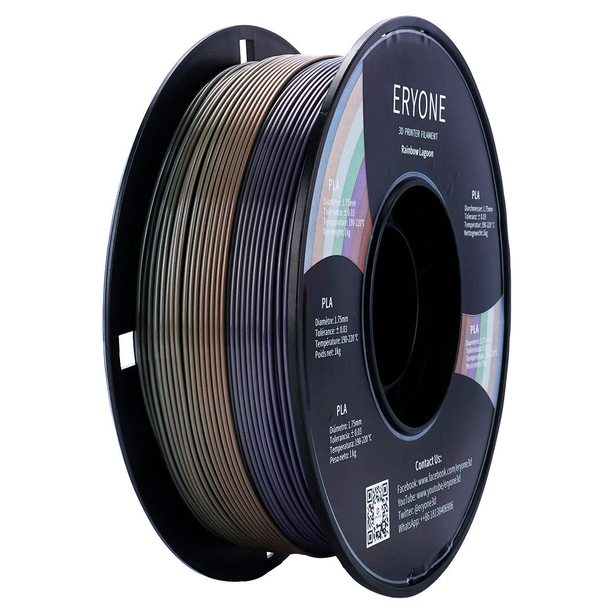 ERYONE Rainbow PLA Filament 1.75mm Filament for 3D Printer 1kg /Spool