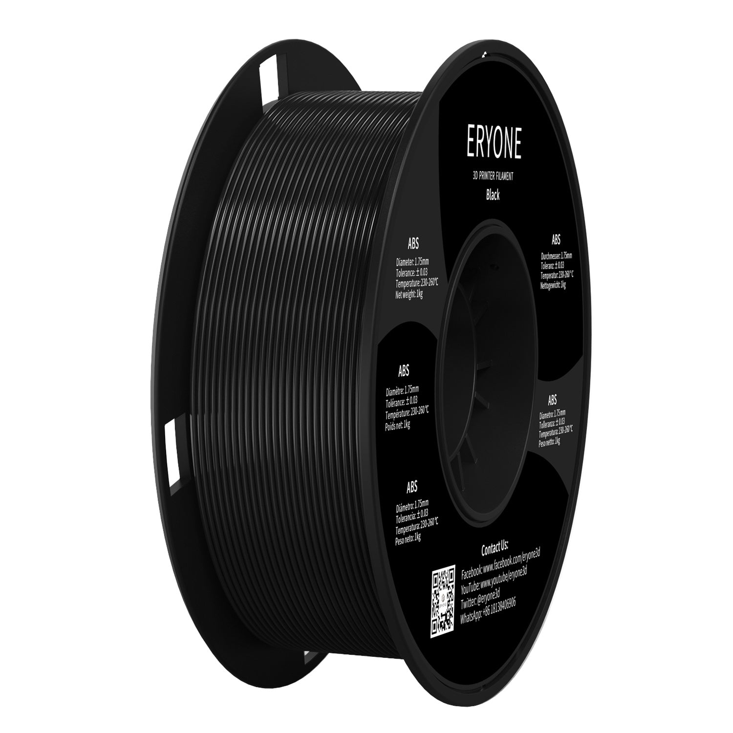ERYONE ABS 3D Printer Filament 1.75mm, Dimensional Accuracy +/- 0.05 Mm 1kg (2.2LBS)/Spool