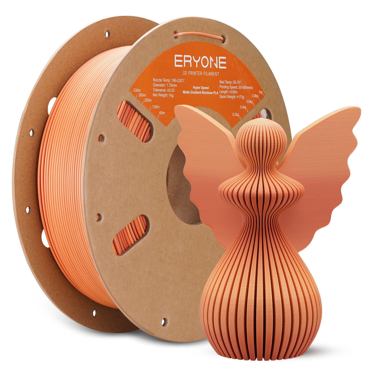 ERYONE 1kg (2.2LBS)/Spool 1.75mm Matte Dual-Color PLA Filament for 3D Printers,Accuracy +/- 0.03 mm