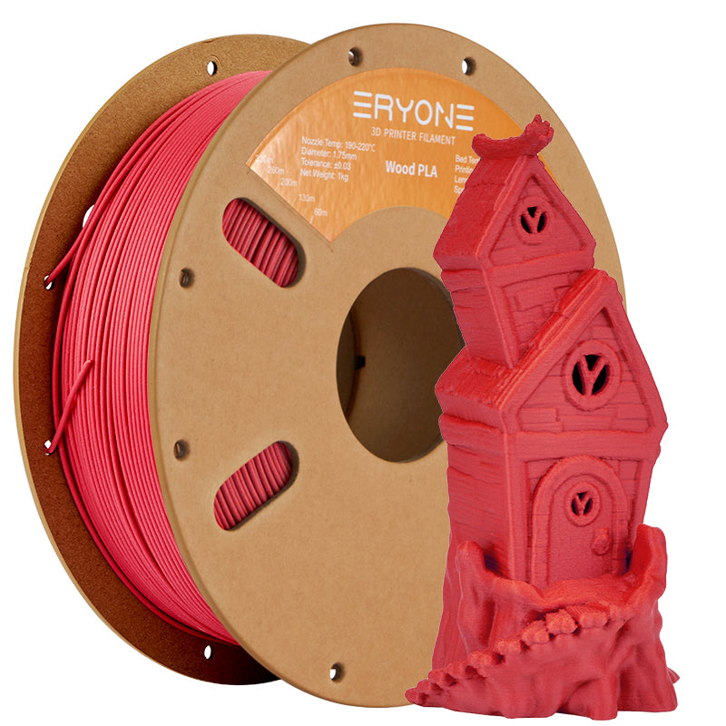 ERYONE Wood PLA Filament 1.75mm for FDM 3D Printer, -0.03mm, 1kg