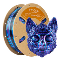 PLA Silk Triple-Color Filament - 1.75mm±0.03mm (1kg) - Twisted Rainbow-Shadow-Black&Blue&Purple