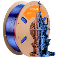 PLA Silk Dual-Color Filament - 1.75mm±0.03mm (1kg) - Orange & Blue