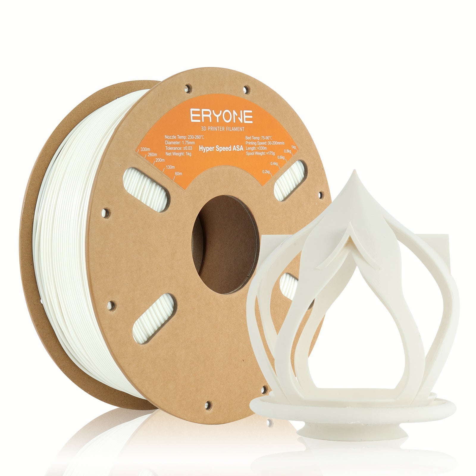 ERYONE High Speed ASA 3D Printer Filament 1.75mm, Dimensional Accuracy +/- 0.05 mm 1kg (2.2LBS)/Spool