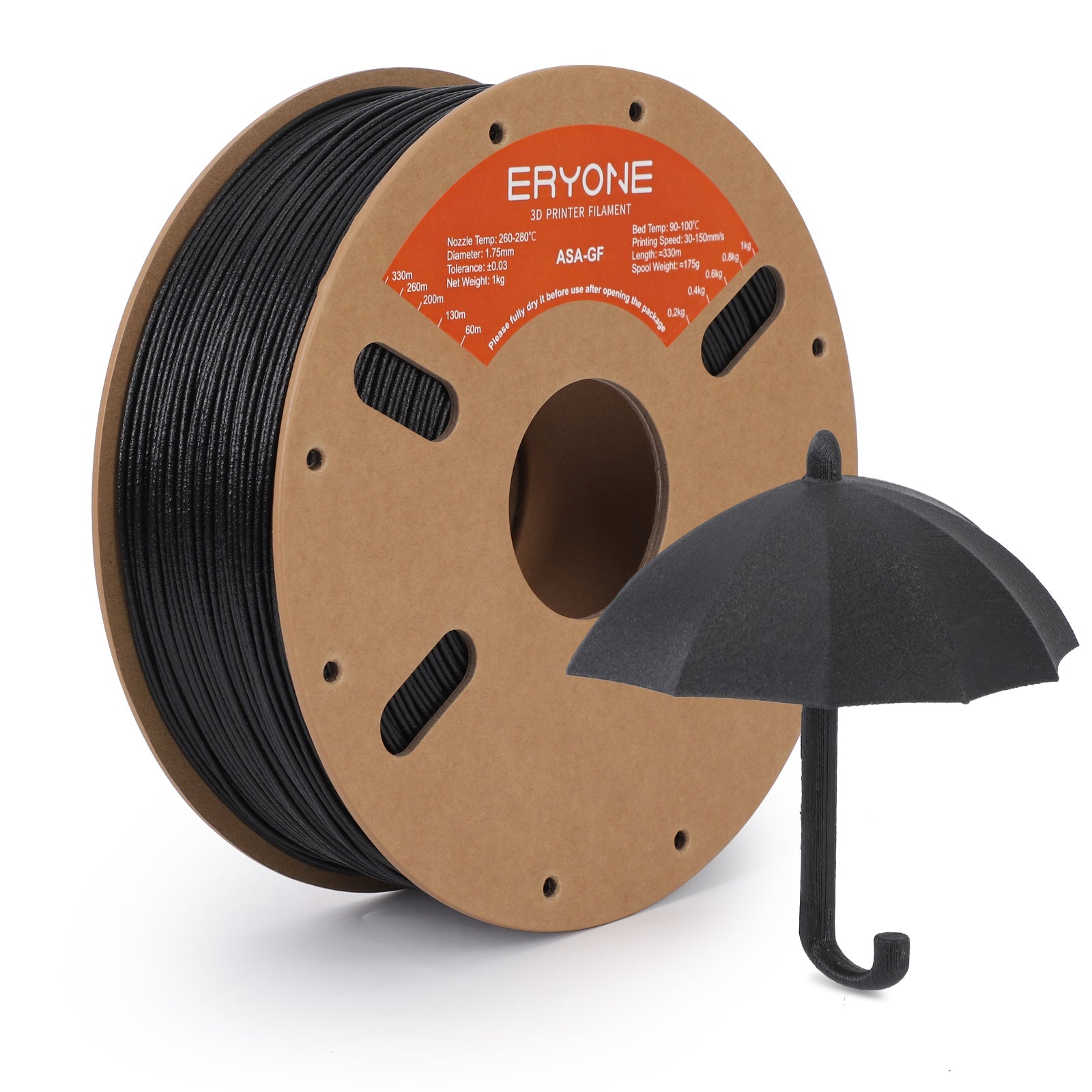 ERYONE ASA Fiberglass 3D Printer Filament 1.75mm, Dimensional Accuracy +/- 0.05 mm 1kg (2.2LBS)/Spool