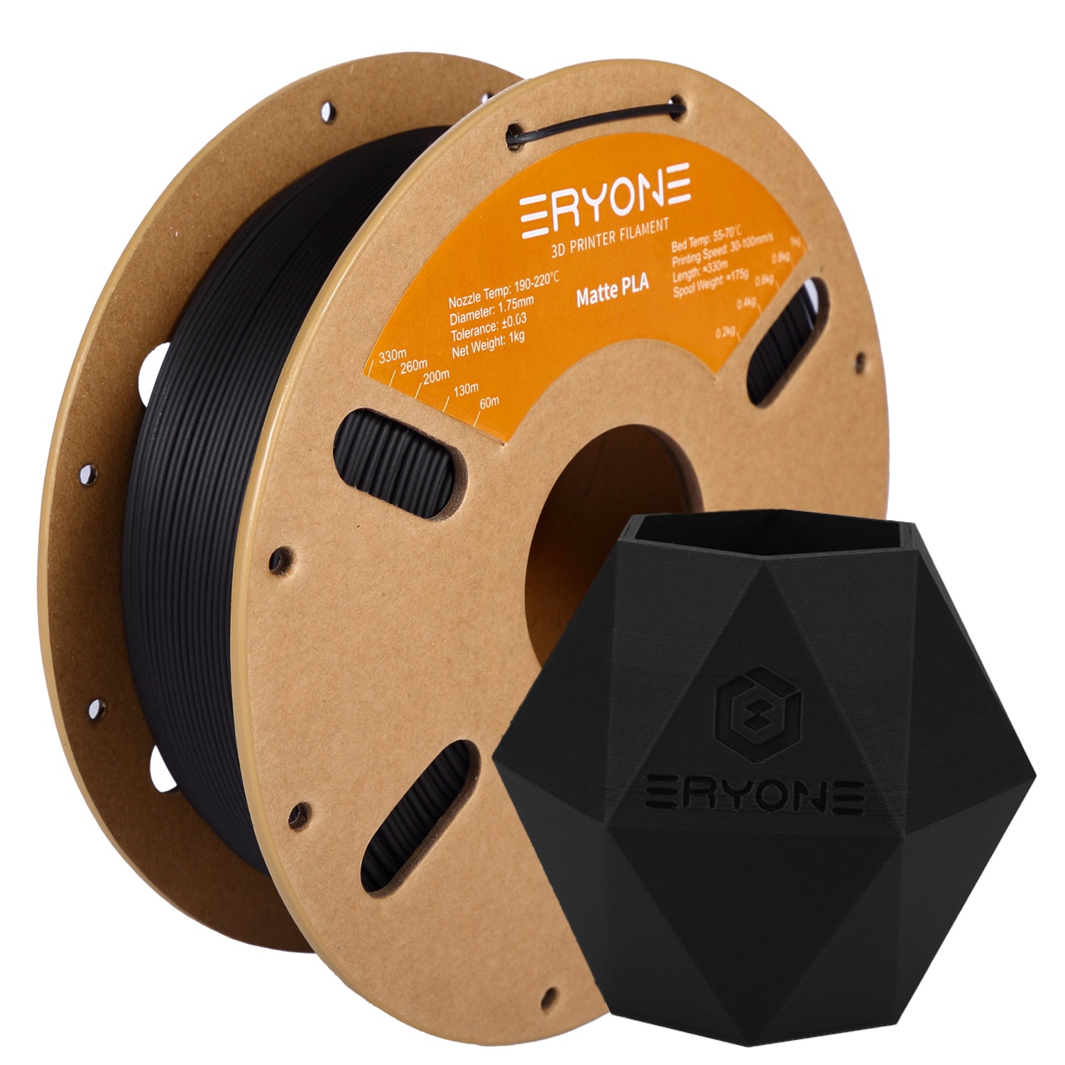 ERYONE Matte PLA Filament 1KG Spool 1.75mm 1.45 Density (g