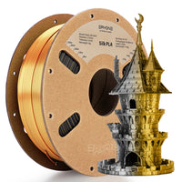 PLA Silk Dual-Color Filament - 1.75mm±0.03mm (1kg) - Black&Dark Gold