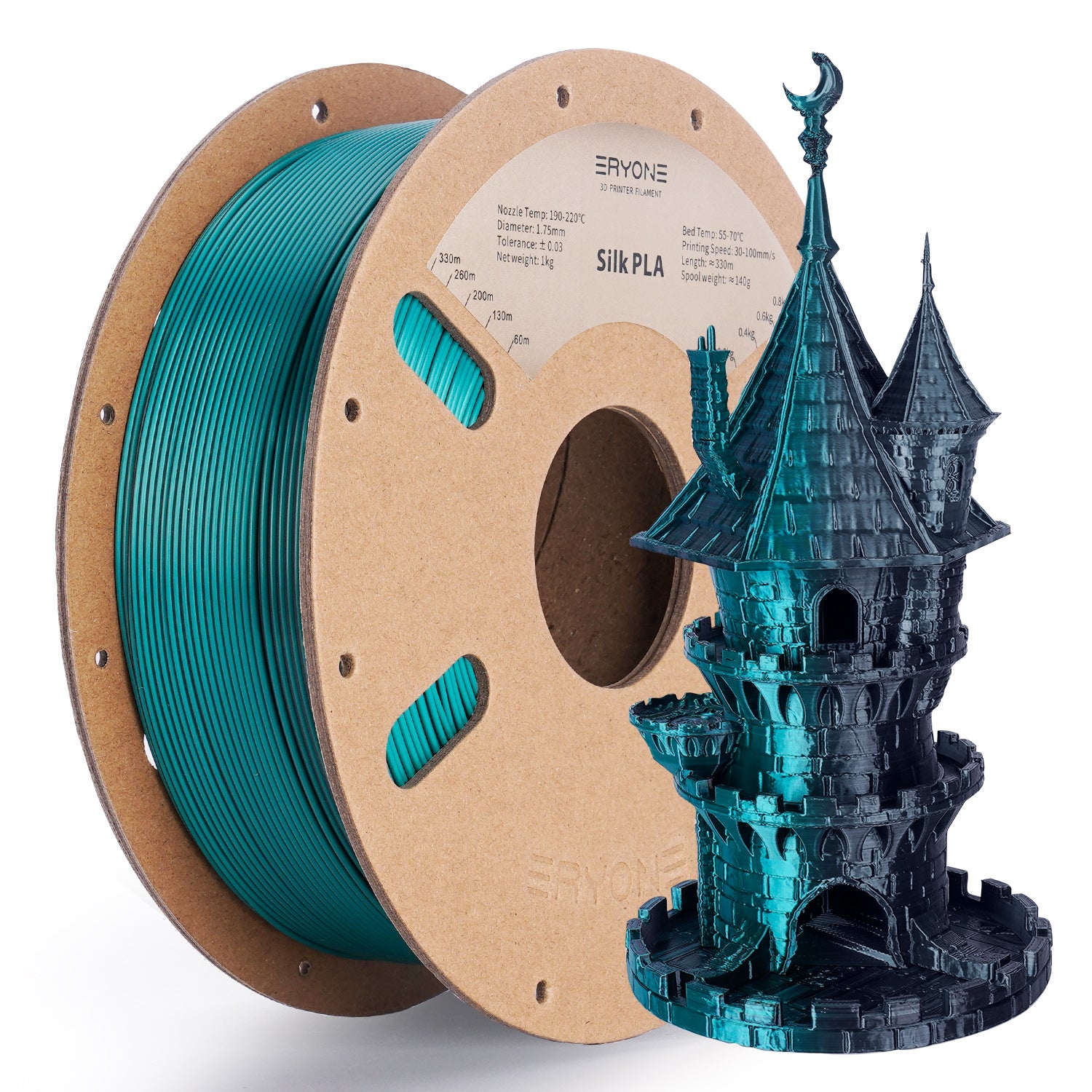 Pre-sale ERYONE 1kg (2.2LBS)/Spool 1.75mm Silk Dual-Color PLA Filament for 3D Printers,Accuracy +/- 0.03 mm