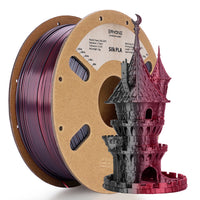 PLA Silk Dual-Color Filament - 1.75mm±0.03mm (1kg) - Black&Red