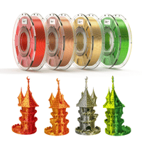 PLA Silk Dual-Color Filament，1.75mm±0.03mm(250g)，Total 4 Rolls - Dual-Color 4 Small Rolls Set 250g*4-Gold/Copper+Gold/Silver+Red/Gold+Yellow/Green