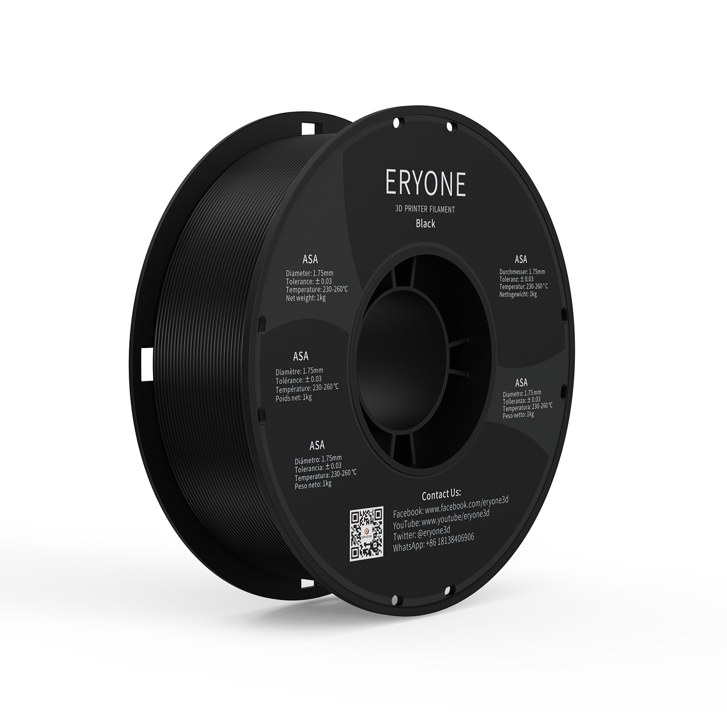 ERYONE ASA 3D Printer Filament 1.75mm, Dimensional Accuracy +/- 0.05 mm 1kg (2.2LBS)/Spool - eryone3d