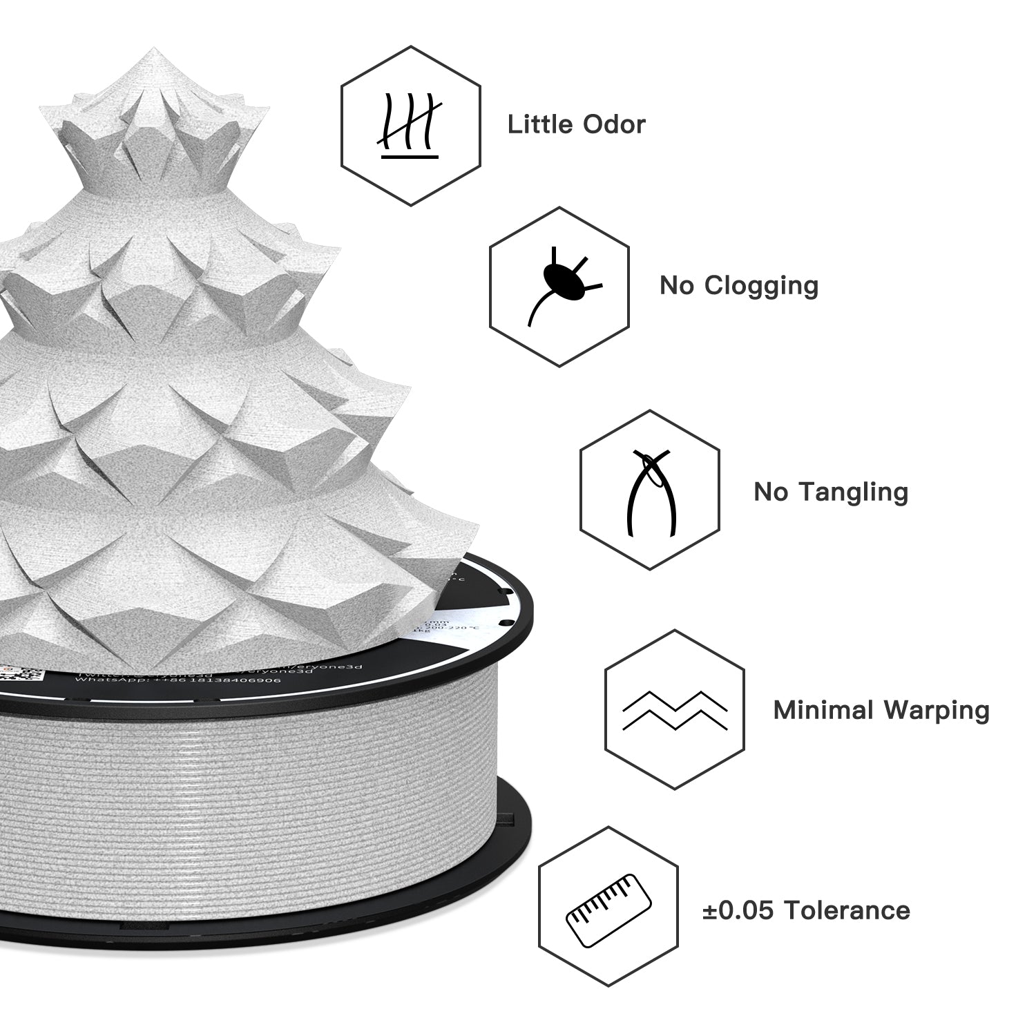 ERYONE Marble PLA Filament 1.75mm, 3D Printing Filament PLA for FDM 3D Printer/Pen, 1kg 1 Spool