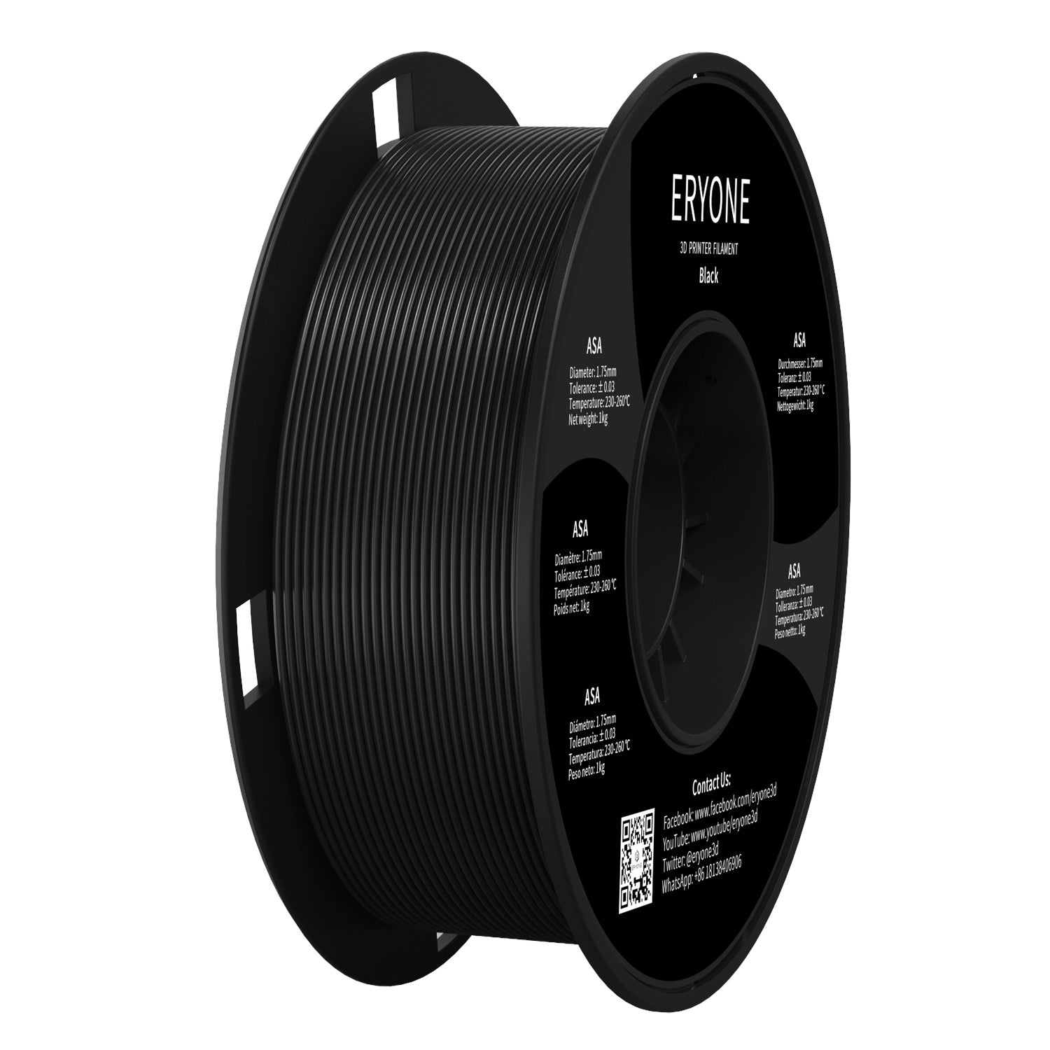 ERYONE ASA 3D Printer Filament 1.75mm, Dimensional Accuracy +/- 0.05 Mm 1kg (2.2LBS)/Spool